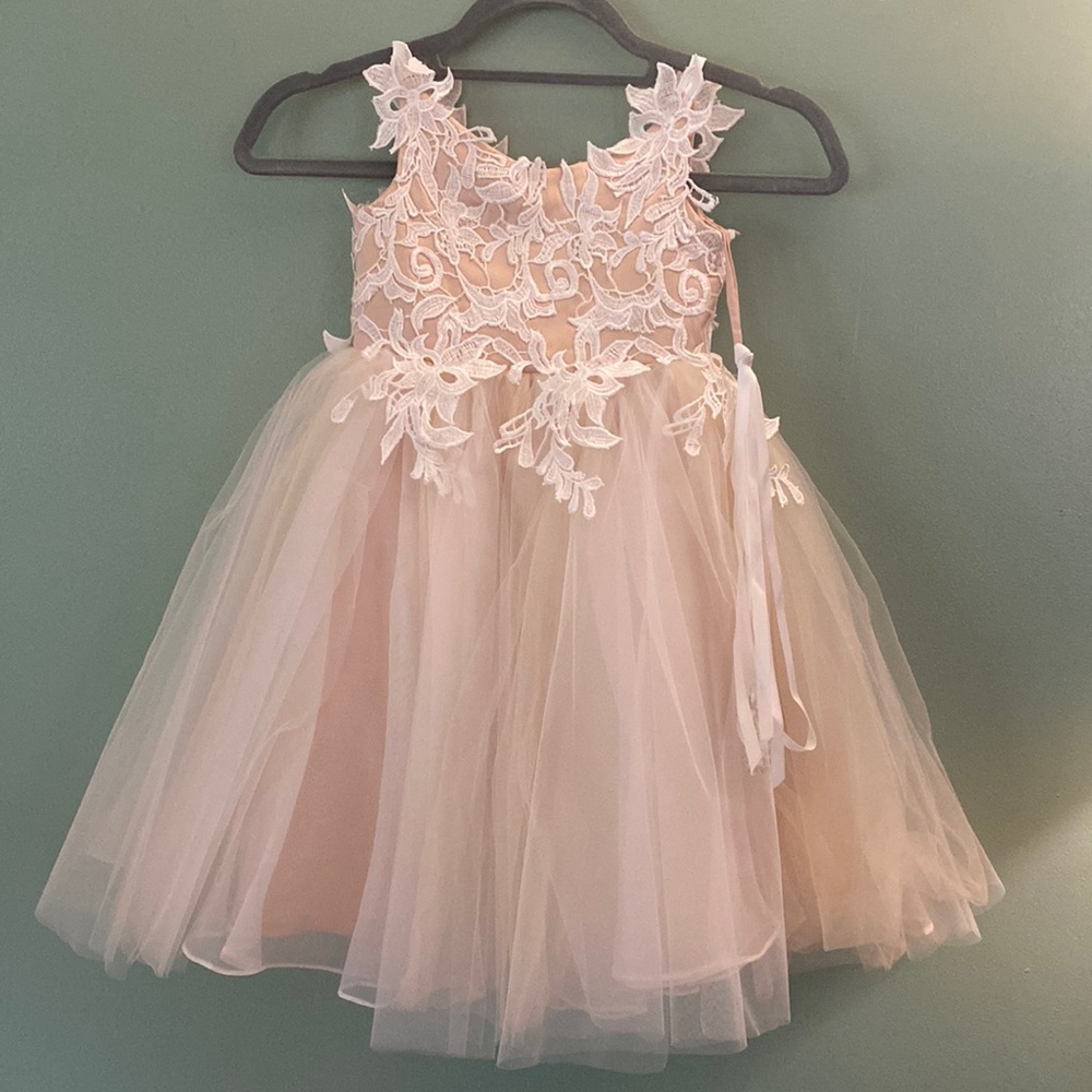 Ivory flower girl dress- size 4